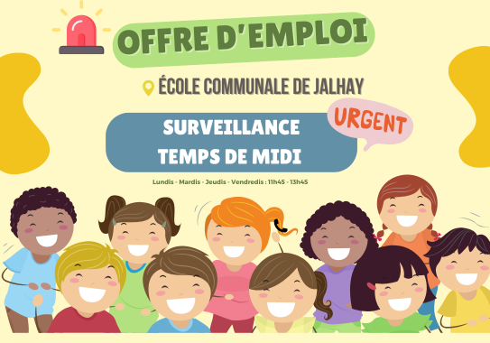 Job : Surveillant temps de midi Jalhay