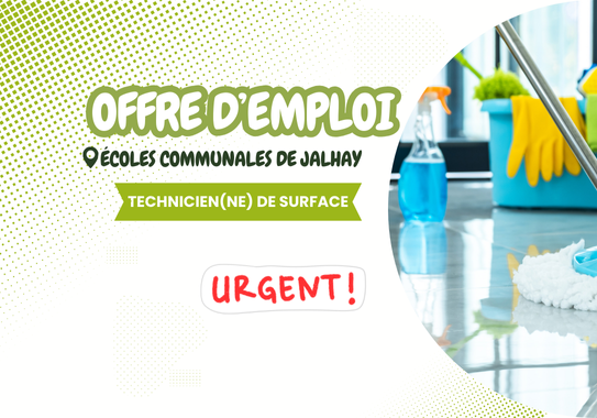 Offre d'emploi : Technicien(ne) de surface à Jalhay