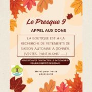 Presque 9 : L'appel aux dons