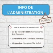 Fermeture de l'administration en novembre