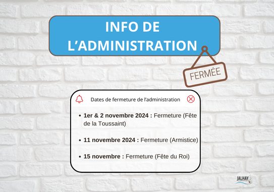 Fermeture de l'administration en novembre